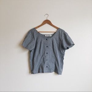 Vintage Gingham LA Blues Paris Crop Top